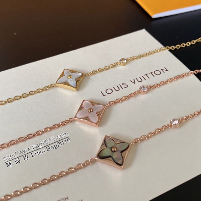Louis Vuitton新款飾品 路易威登經典單花手鏈 LV天然白貝母四葉草手鏈  zglv2137